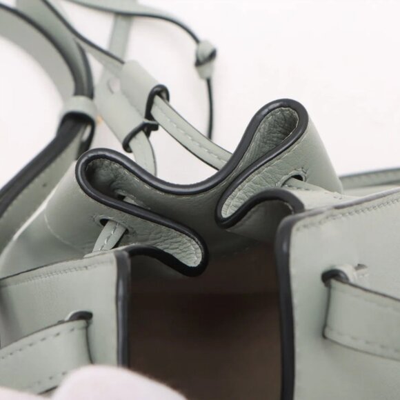 Loewe Hammock Drawstring Mini Leather Shoulder Bag Green - Picture 12 of 12